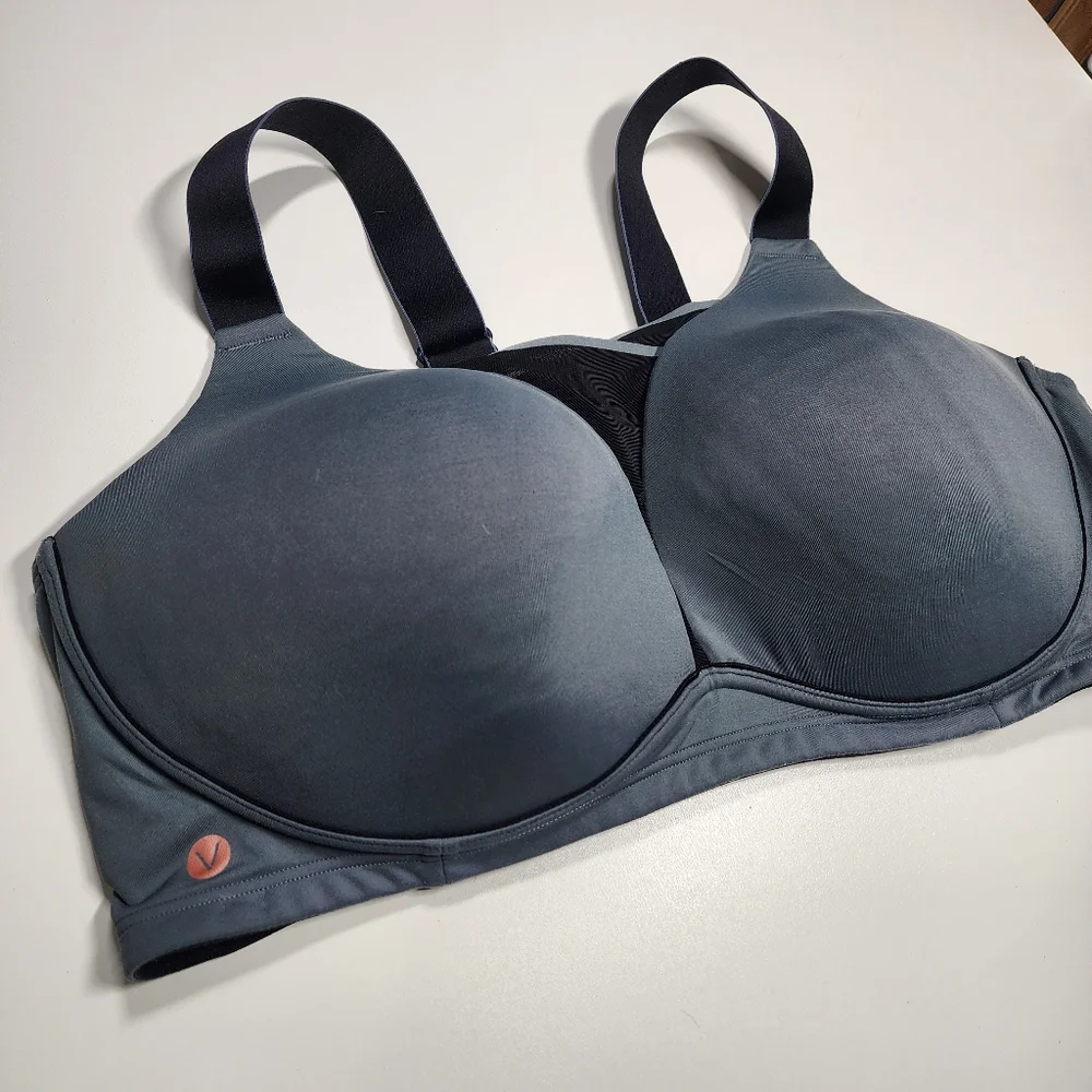 LIVI Active 46DD Sports Bra Wireless Wicking Medium Impact Blue Gray - Picture 1 of 8